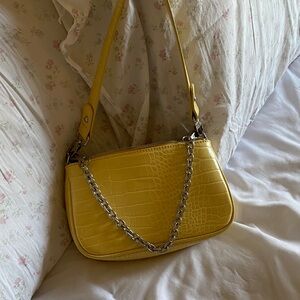 Urban outfitters Yellow Croc-Embossed Shoulder Bag